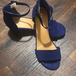 Rampage Blue Suede Sandals with ankle strap